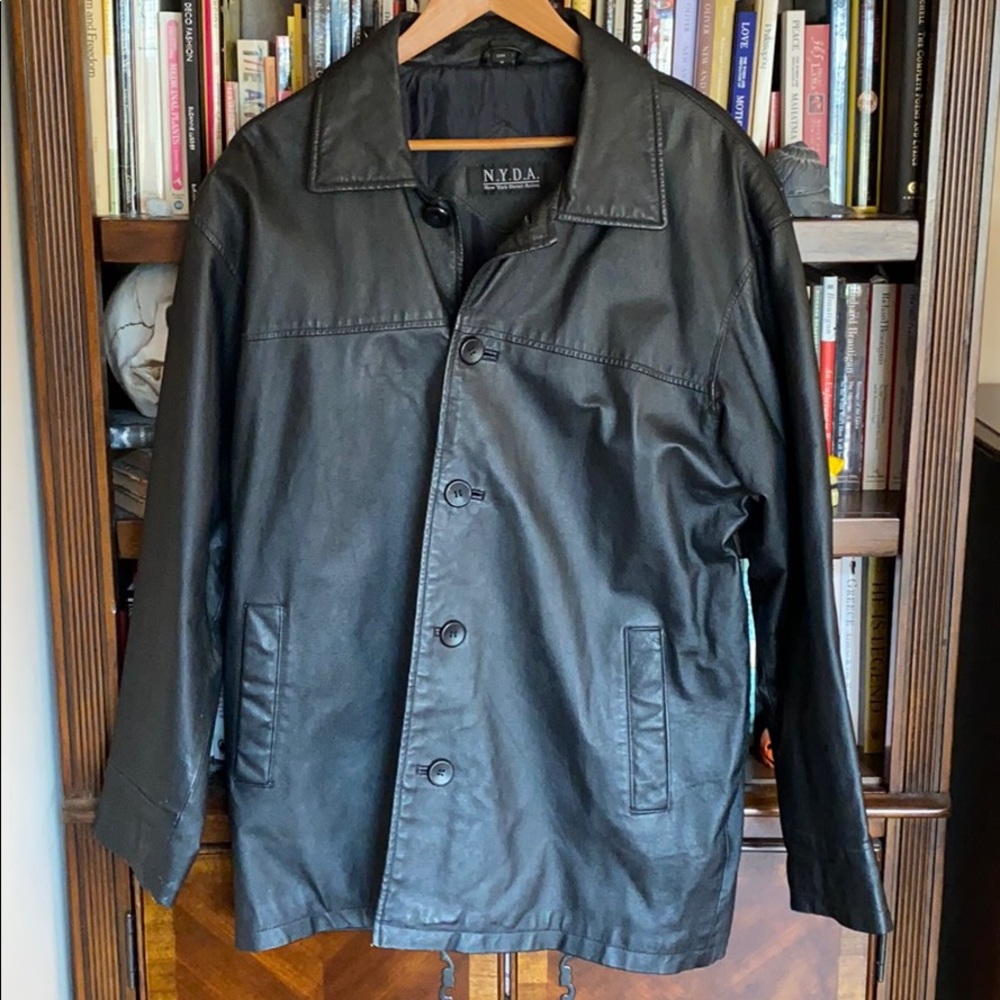 NYDA black leather jacket - unisex
